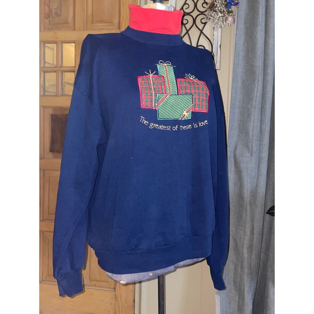 Vintage Brindan Design Christmas Embroidered Christmas Tree Sweatshirt Size‎ XL